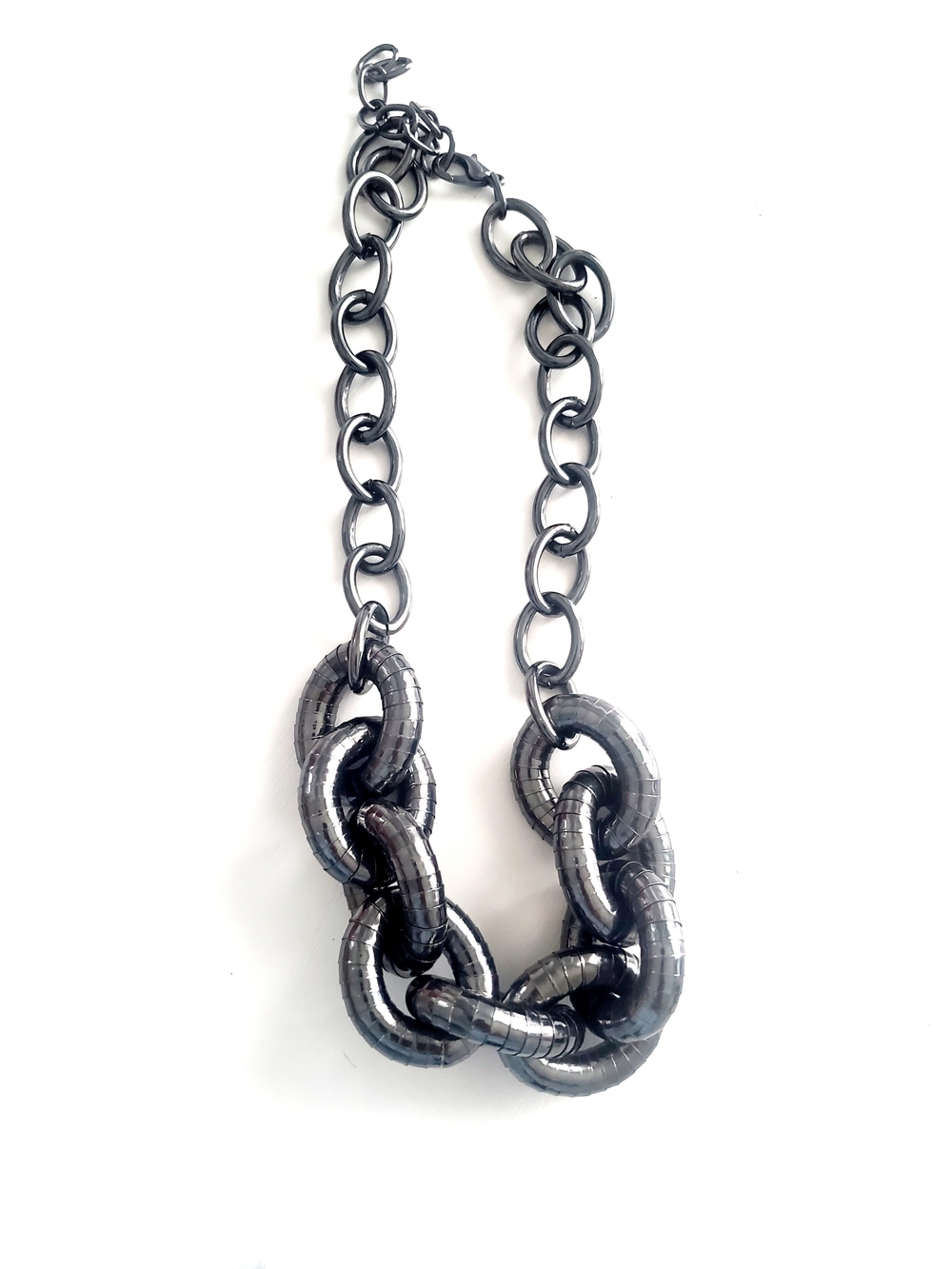 Statement Chunky Chain Necklace in Gunmetal